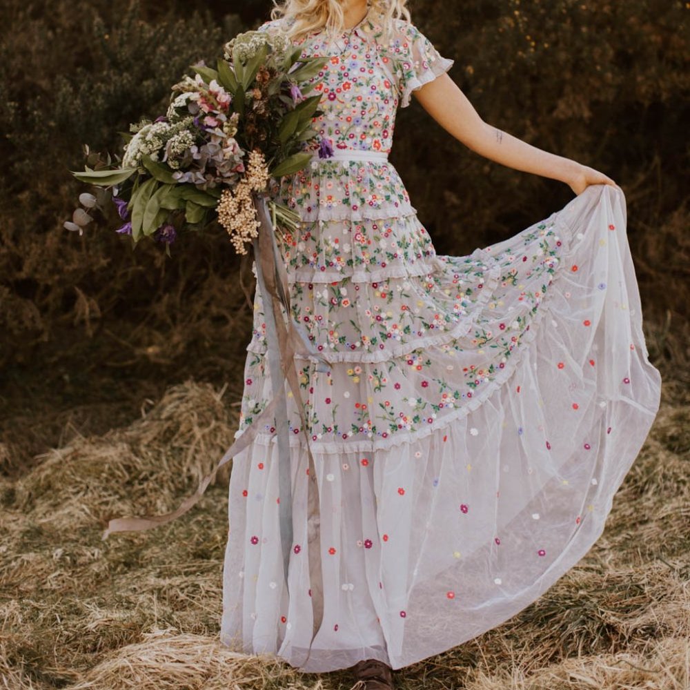 BHLDN Needle & Thread Gown size US 8 $781 - Picture 6 of 16